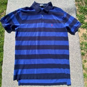 Polo Ralph Lauren Polo Dark Blue Stripes 90s Embroidered Logo size L Large